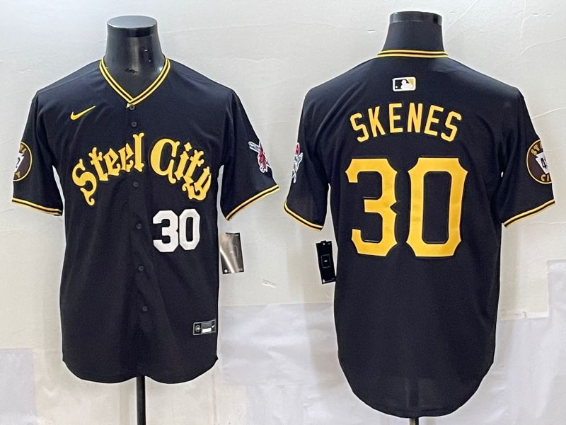 Men 2025 Pittsburgh Pirates #30 Skenes Black Game Nike MLB Jersey style 7155->pittsburgh pirates->MLB Jersey
